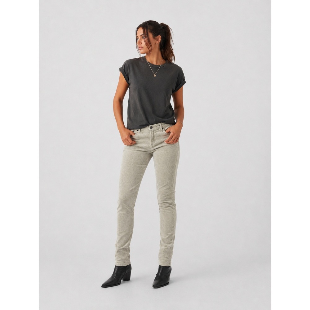 Rag & Bone Corduroy Skinny Straight Jeans Eggshell Beige Gray Minimalist 28 USA